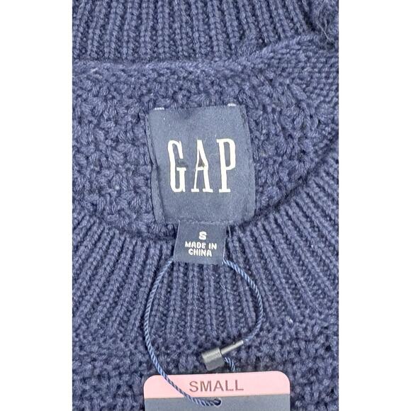 Gap Women’s Navy Blue Loose Knit Textured Sweater Size Small NWT - Picture 2 of 6
